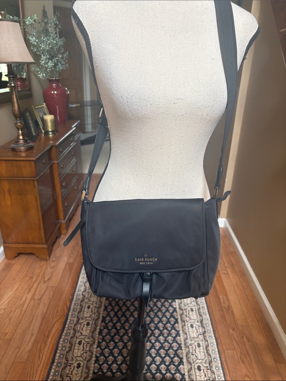 Kate Spade Black Nylon Messenger Crossbody Bag